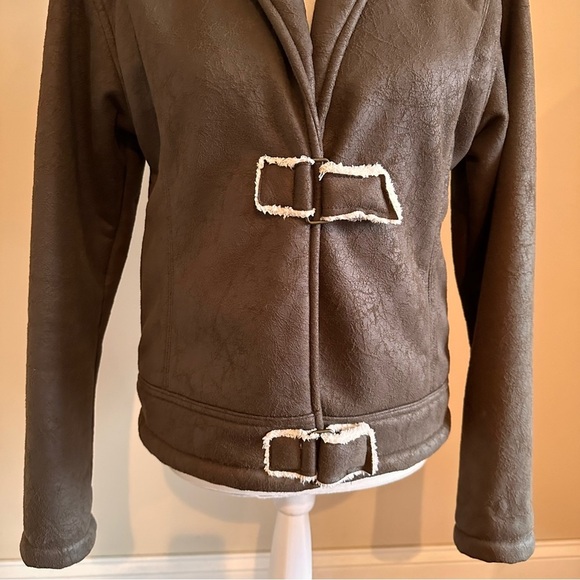 Straight Down Brown Bomber Jacket Size Large - Picture 3 of 8